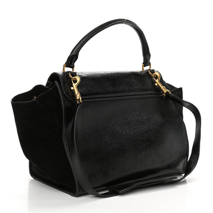 Celine Vernice Suede Medium Trapeze Black 3 of 15