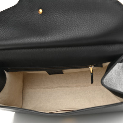 Gucci Calfskin Small GG Marmont Top Handle Bag Black 5 of 11