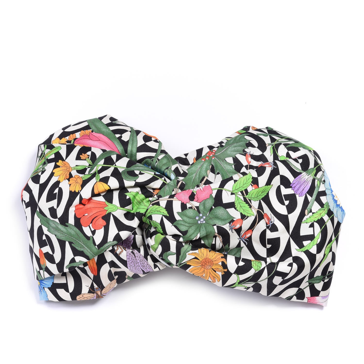 Gucci Silk G Rhombus Flora Print Headband M Multicolor 1 of 3