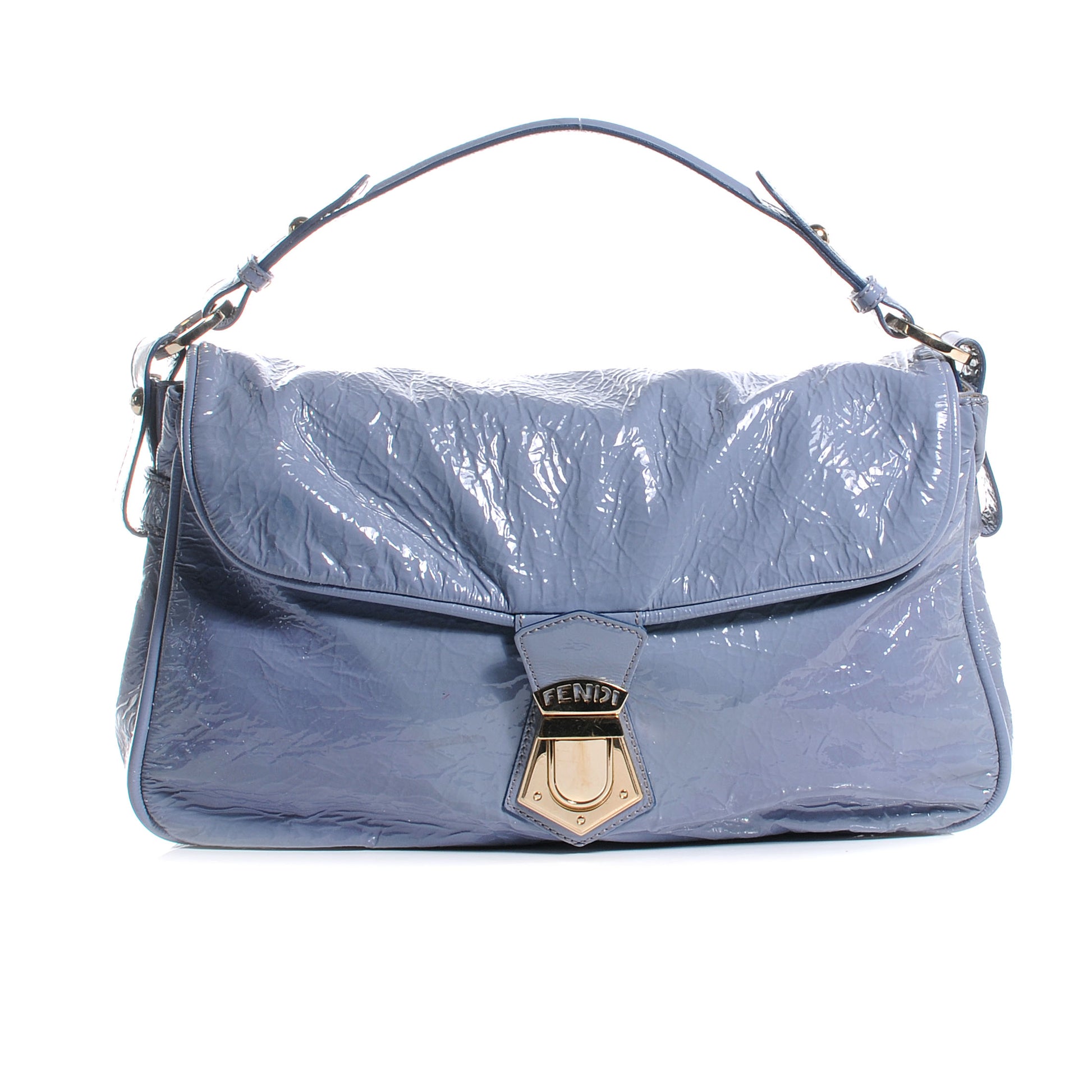 Fendi Vitello Naplak Fly Shoulder Bag Blue 1 of 8