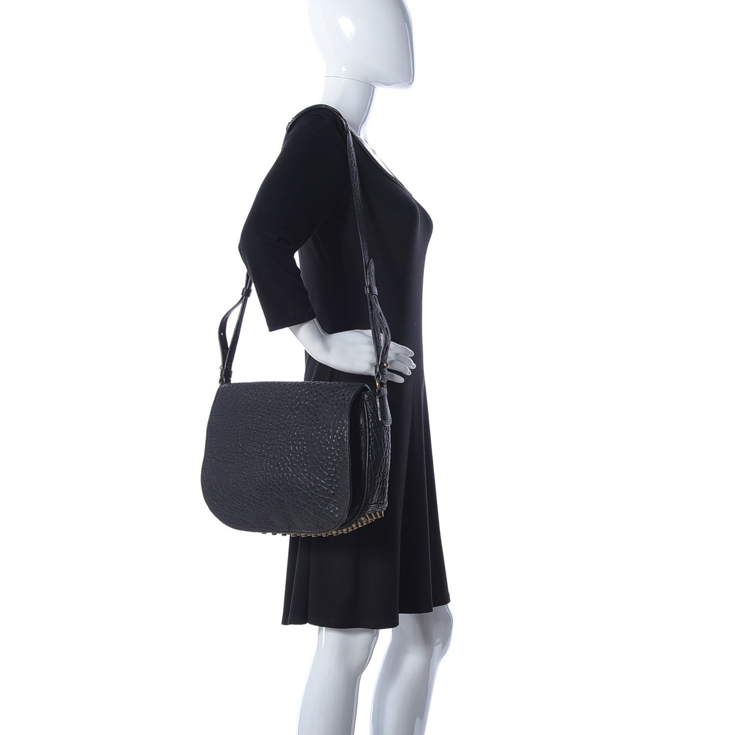 Pebbled Lambskin Lia Sling Black