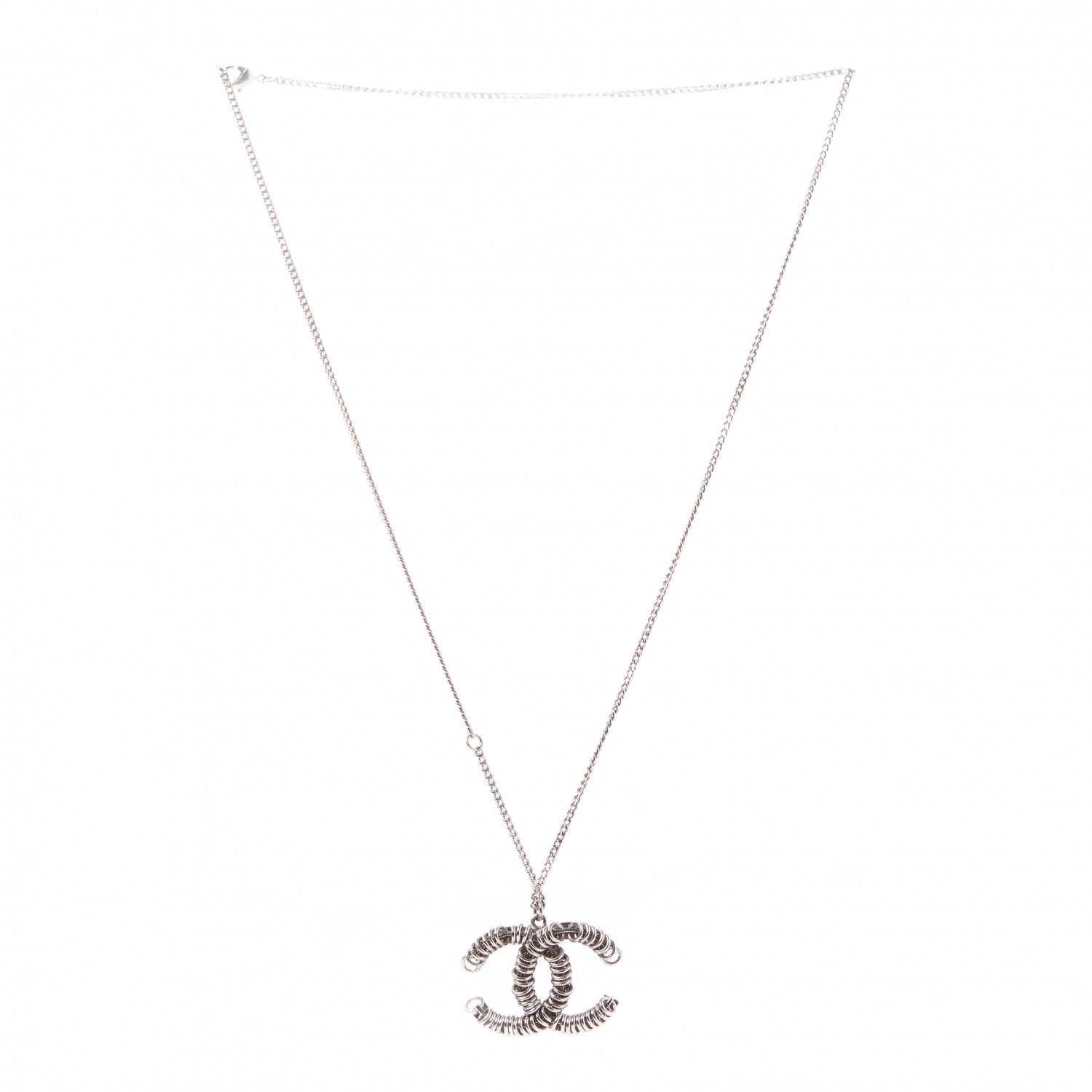 Chanel Metal CC Necklace Silver 3 of 7