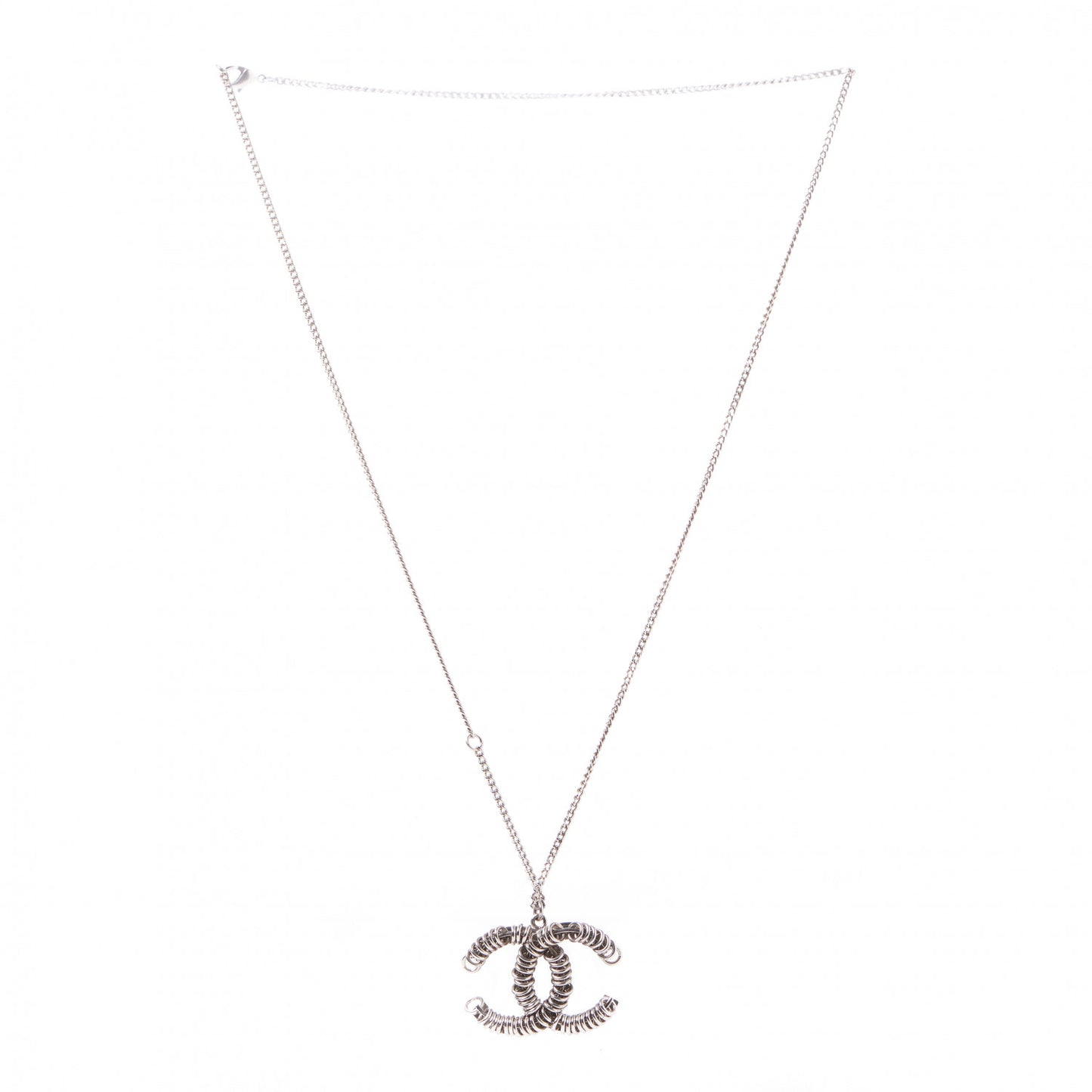 Metal CC Necklace Silver