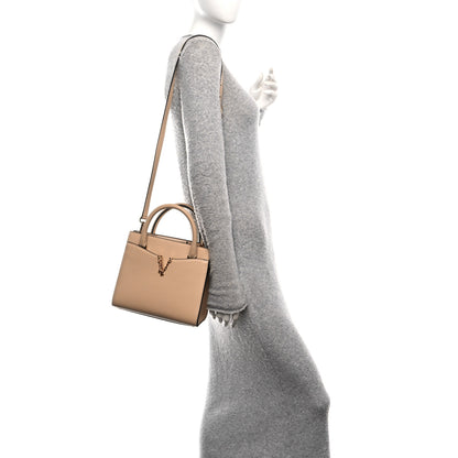 Versace Grainy Calfskin Virtus Top Handle Tote Beige 2 of 11