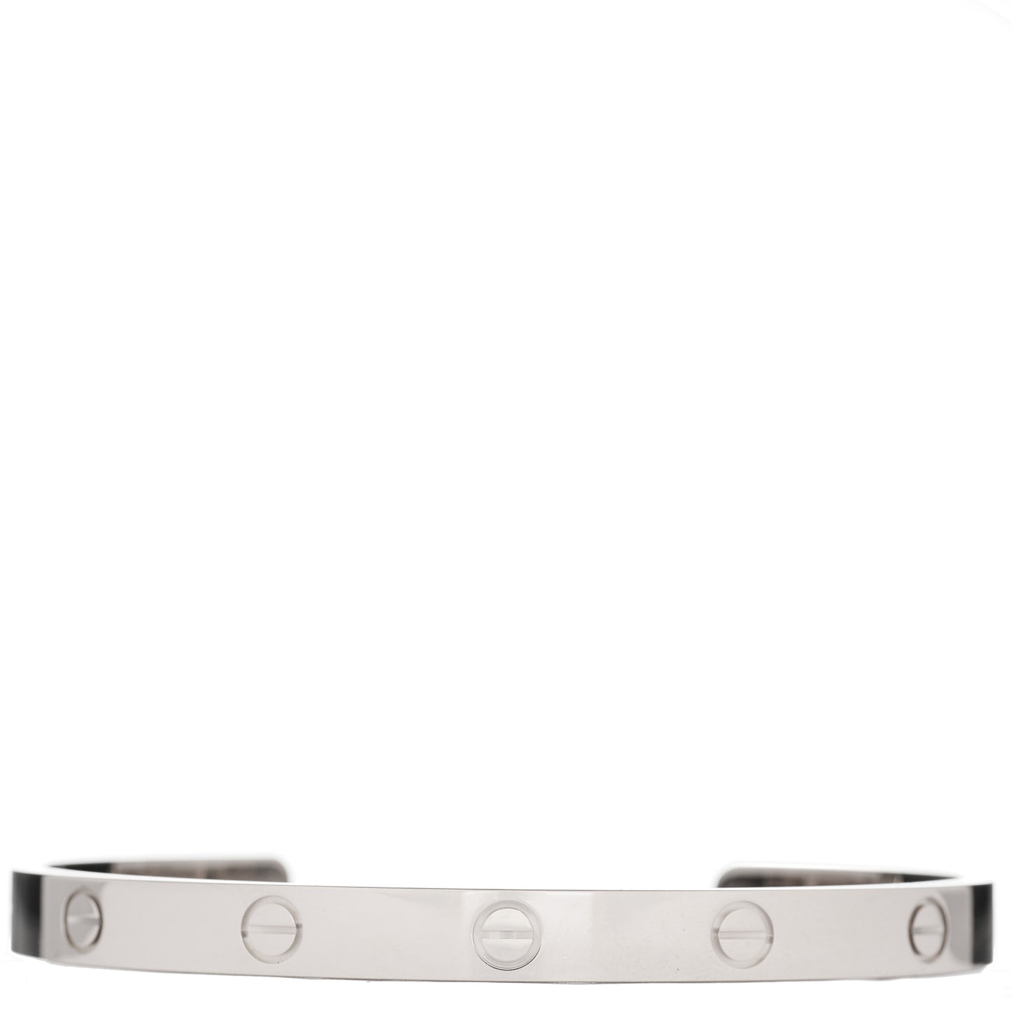 18K White Gold LOVE Cuff Bracelet 19