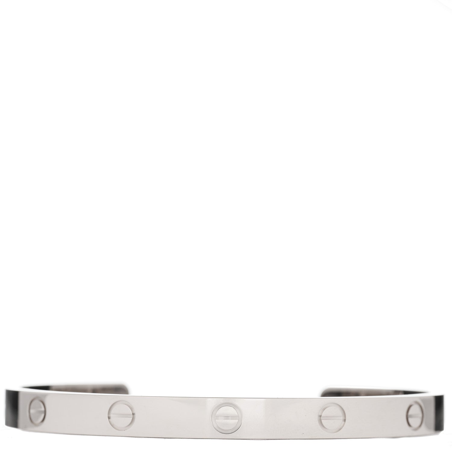 Cartier 18K White Gold LOVE Cuff Bracelet 19 1 of 3