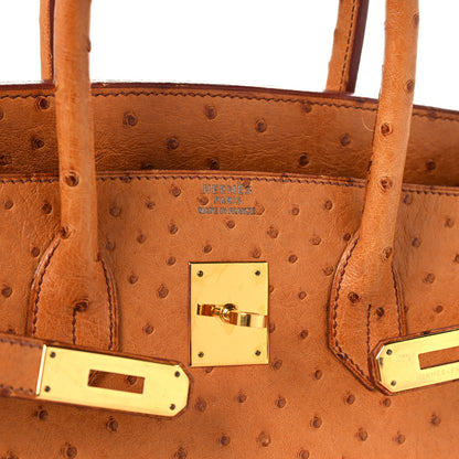 Hermes Ostrich Birkin 35 Gold 6 of 15