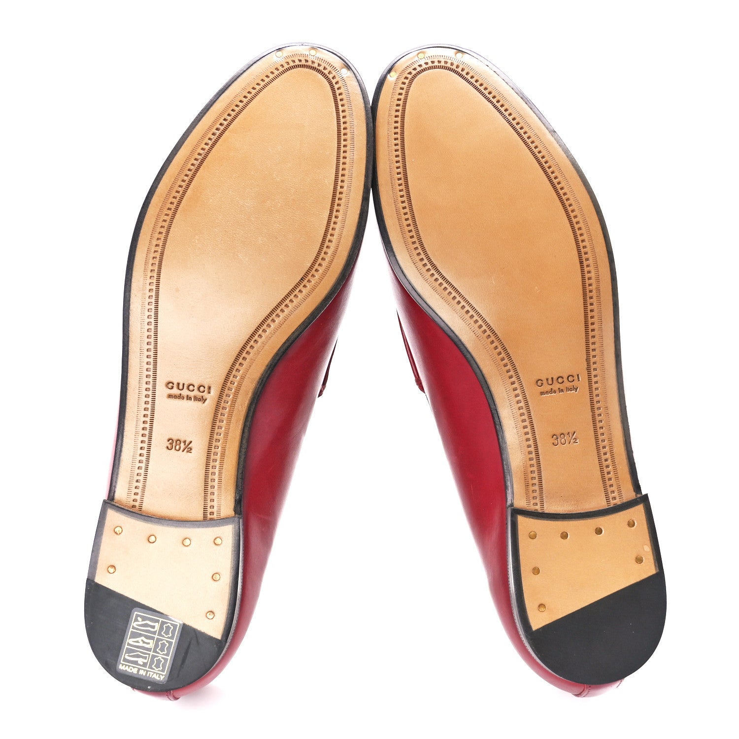 Gucci Calfskin Womens Jordaan Loafers 38.5 Hibiscus Red 5 of 9