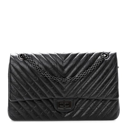 Chanel Aged Calfskin Chevron Quilted 2.55 Reissue 226 So Black 1 of 10