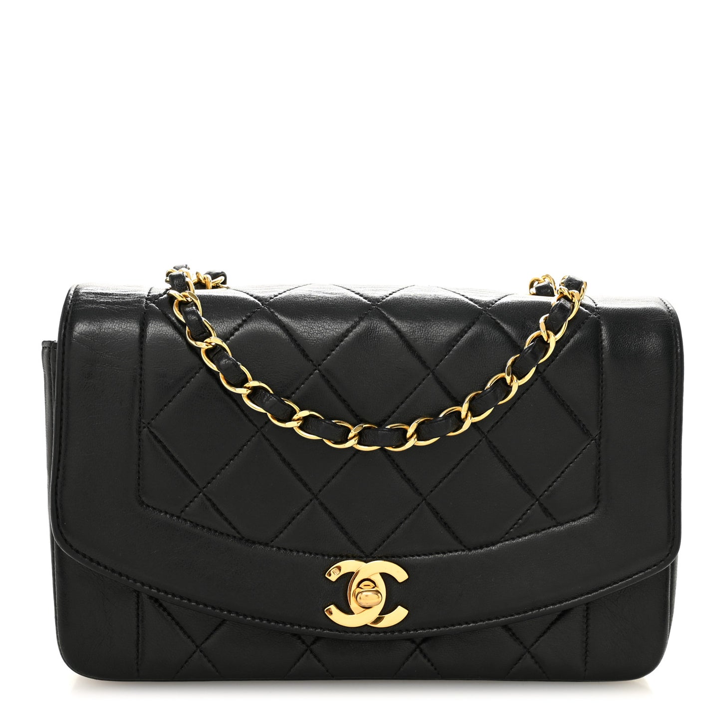 Lambskin Quilted Small Single Flap Black
