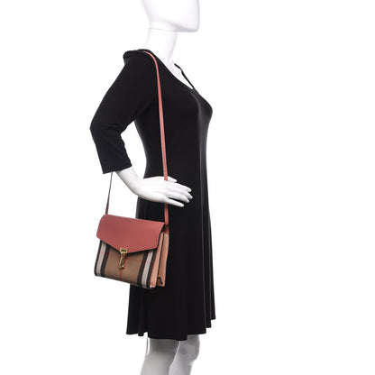 Burberry Derby Calfskin House Check Small Macken Crossbody Bag Copper Pink 2 of 11