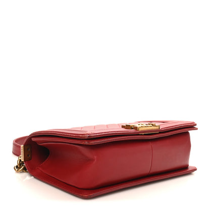 Chanel Lambskin Quilted Medium Boy Flap Dark Red 4 of 10