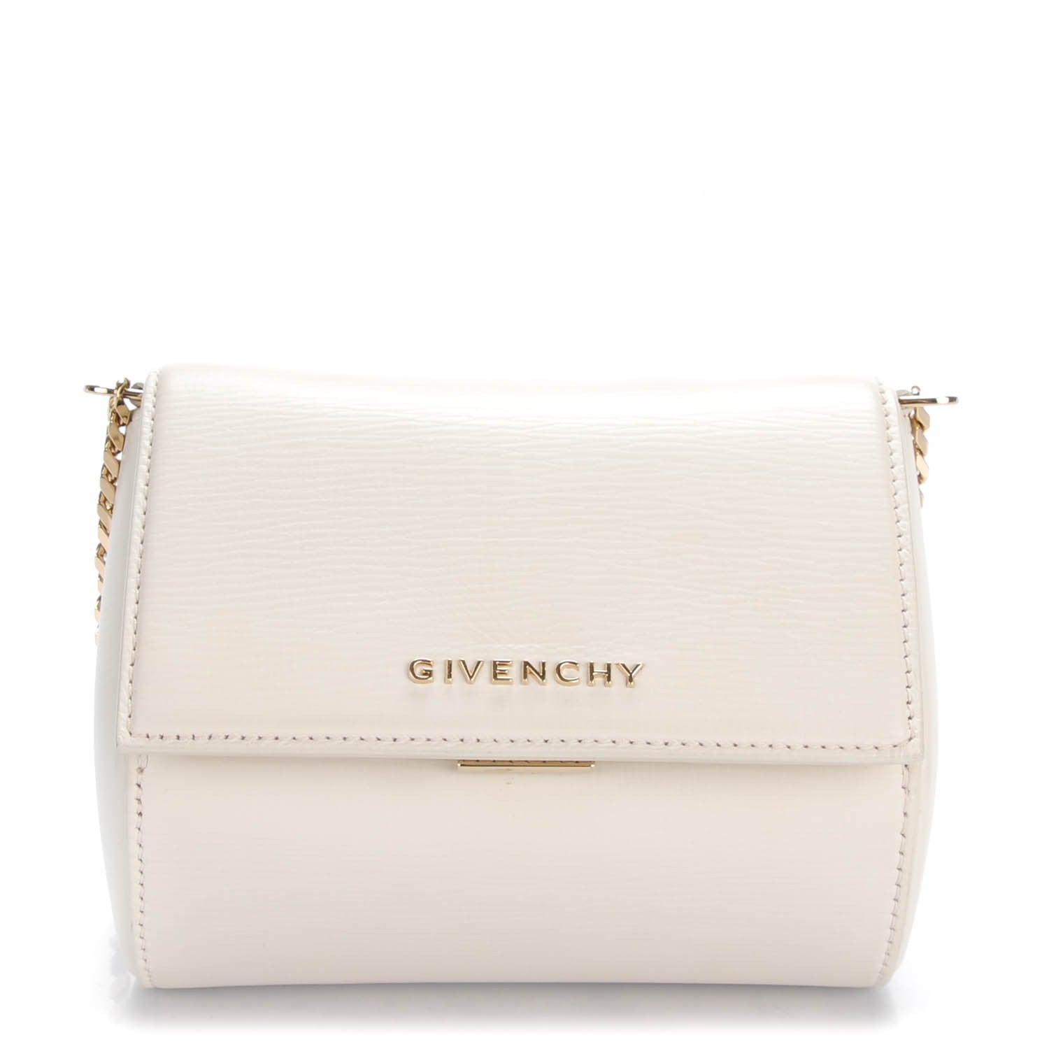 Givenchy Textured Calfskin Micro Pandora Box Clutch Ivory 1 of 6