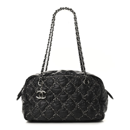 Chanel Nylon Quilted Tweed Stitch Bubble Camera Case Black 1 of 13