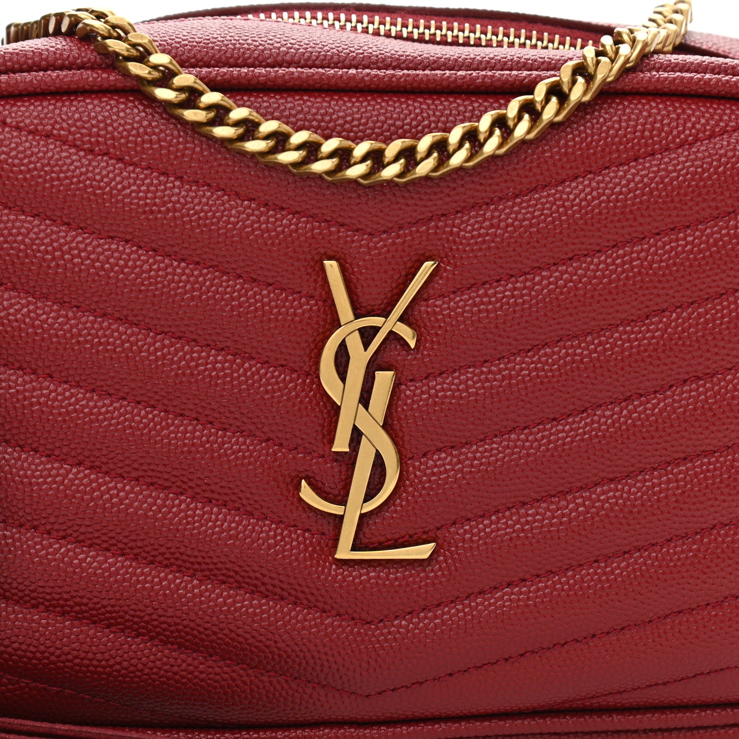 Saint Laurent Grain De Poudre Matelasse Monogram Mini Lou Camera Bag Opyum Red 2 of 10