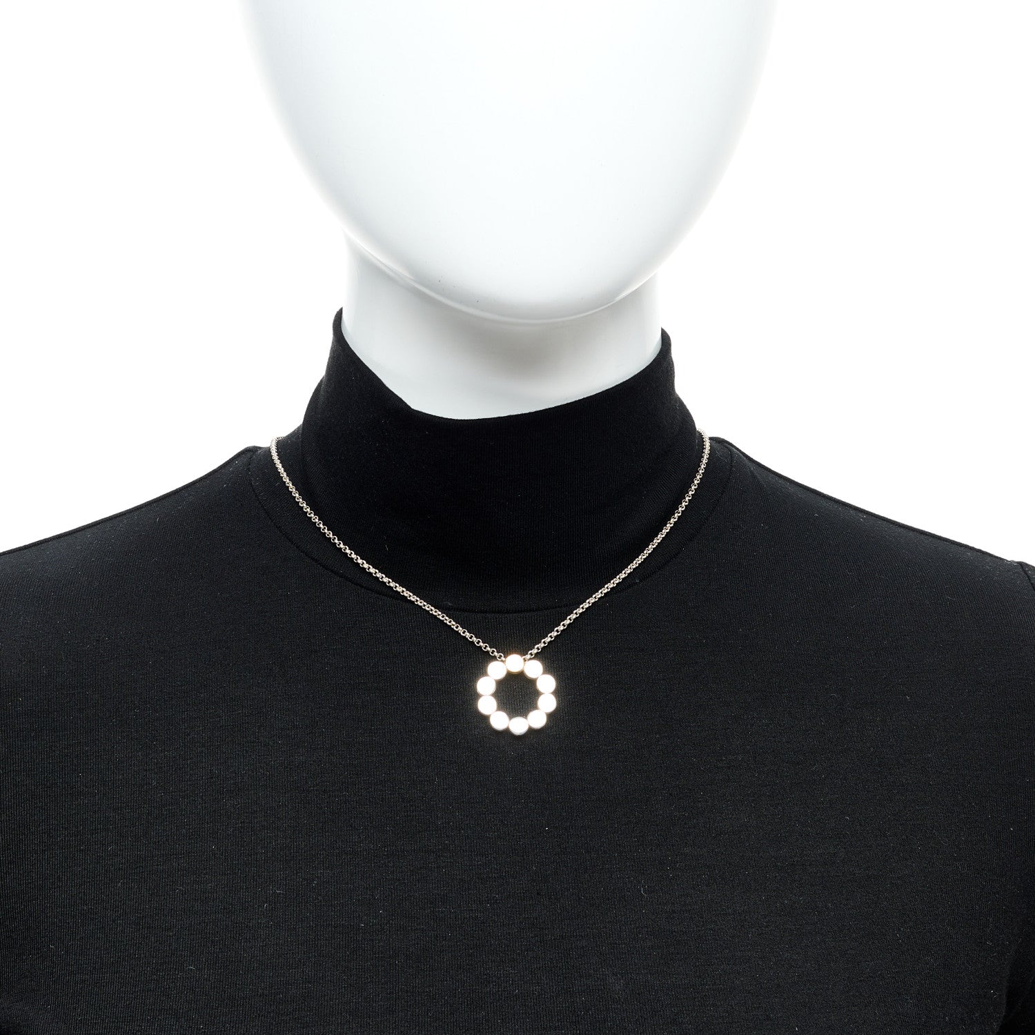 John Hardy Sterling Silver 18K White Yellow Gold Circle Dot Pendant Necklace 2 of 5