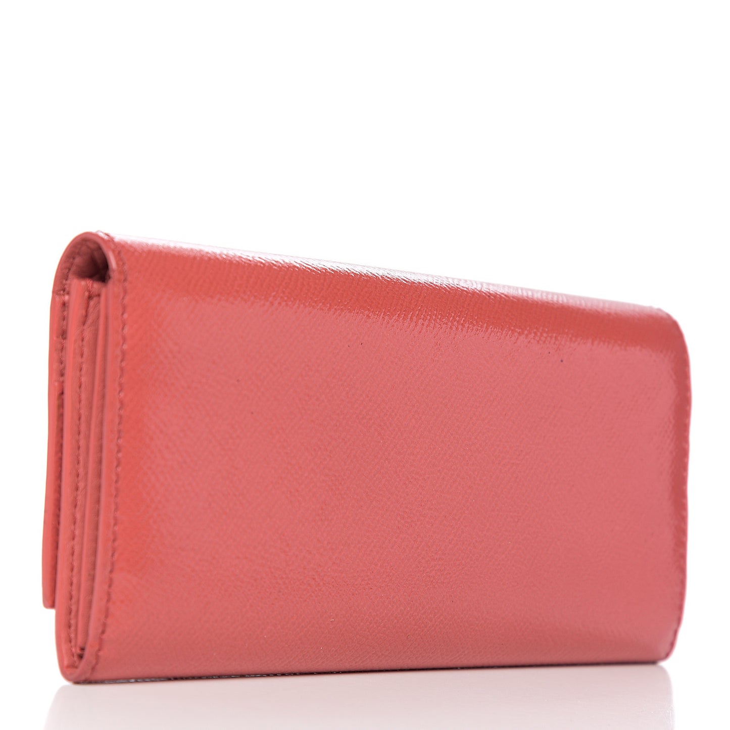 Patent Porter Continental Wallet Coral