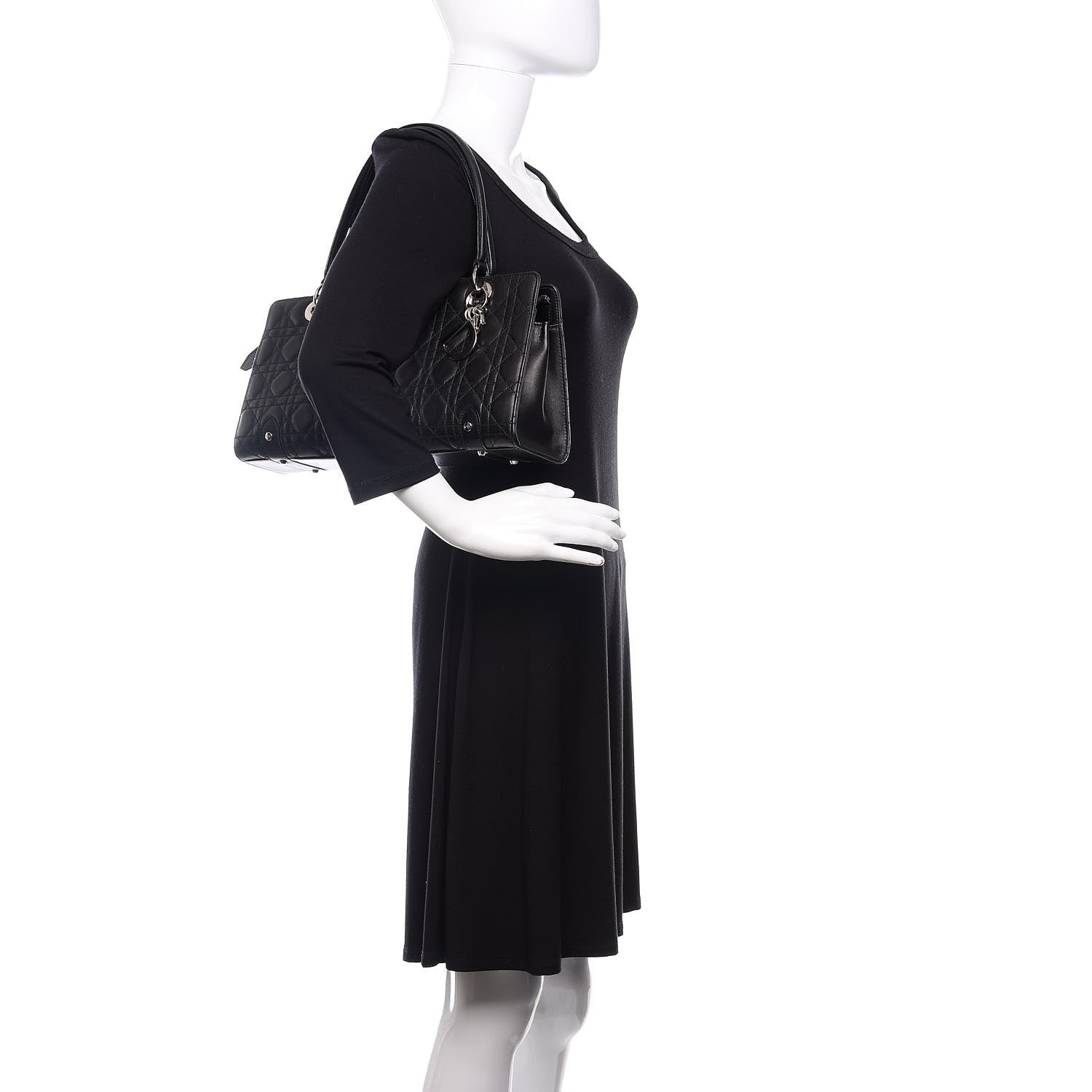 Christian Dior Calfskin Cannage Soft East West Lady Dior Black 2 of 10