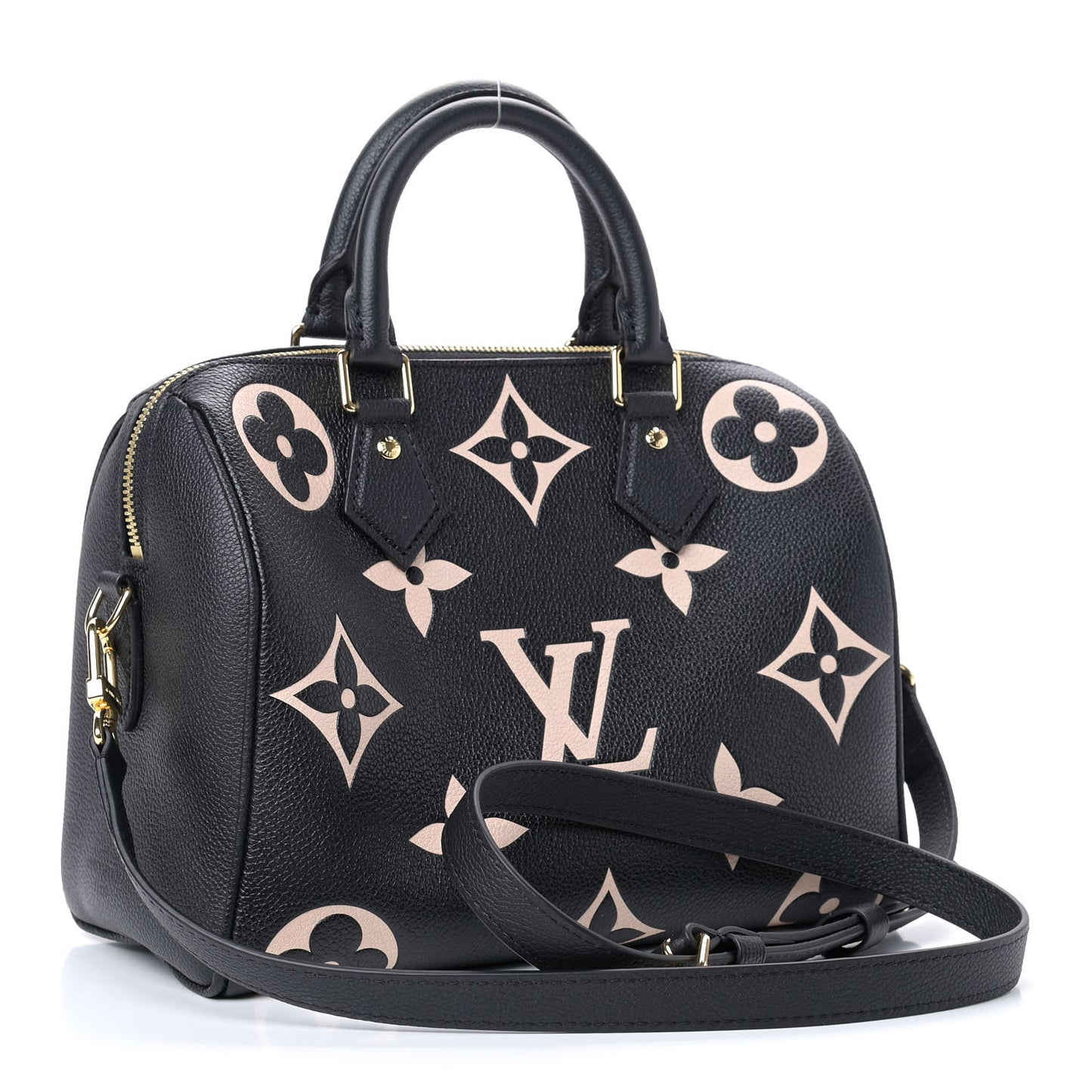 Empreinte Monogram Giant Speedy Bandouliere 25 Black Beige