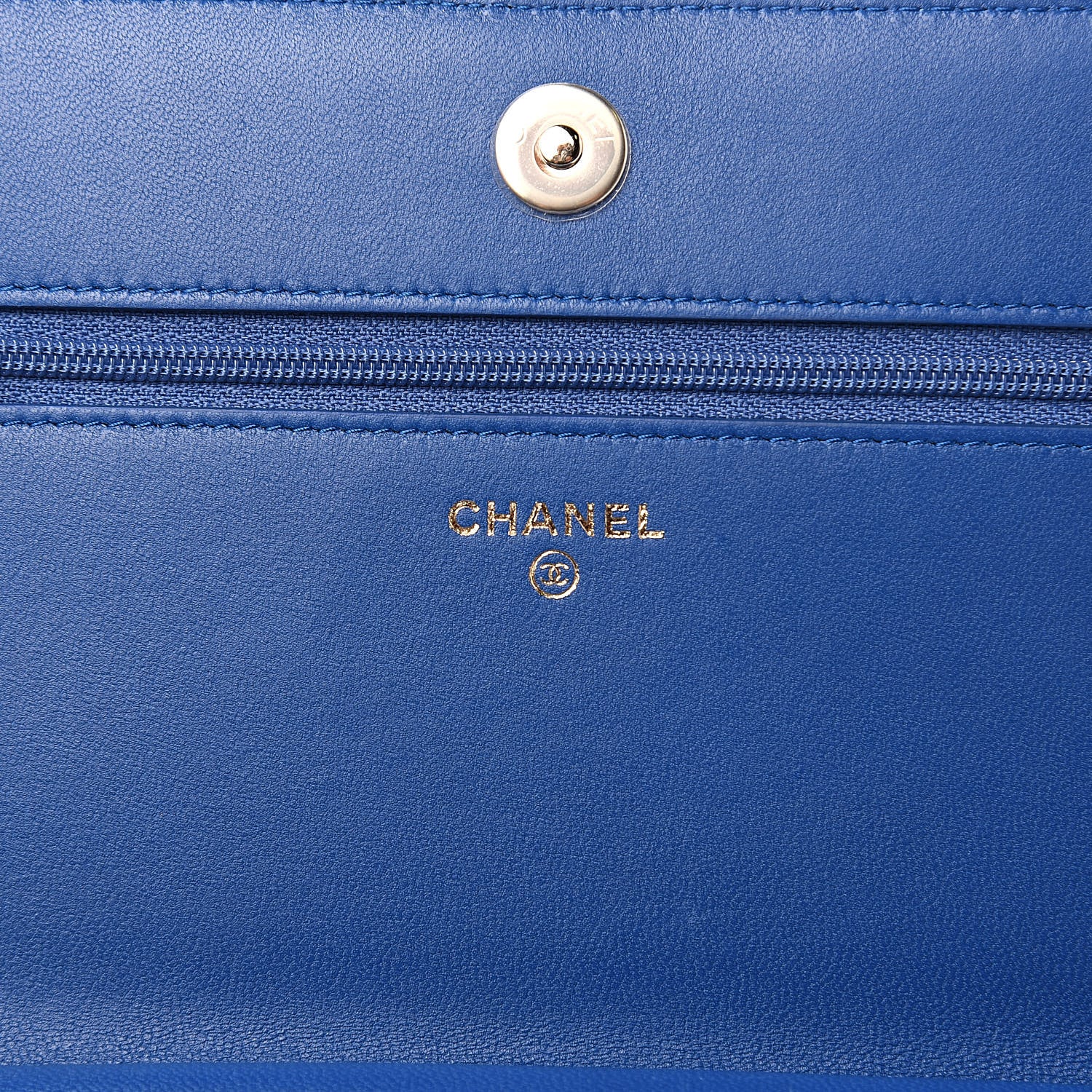 Chanel Lambskin Quilted Boy Wallet On Chain WOC Blue 6 of 9