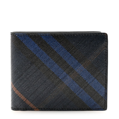 Burberry Check Hipfold Bi-Fold Wallet Midnight 1 of 6