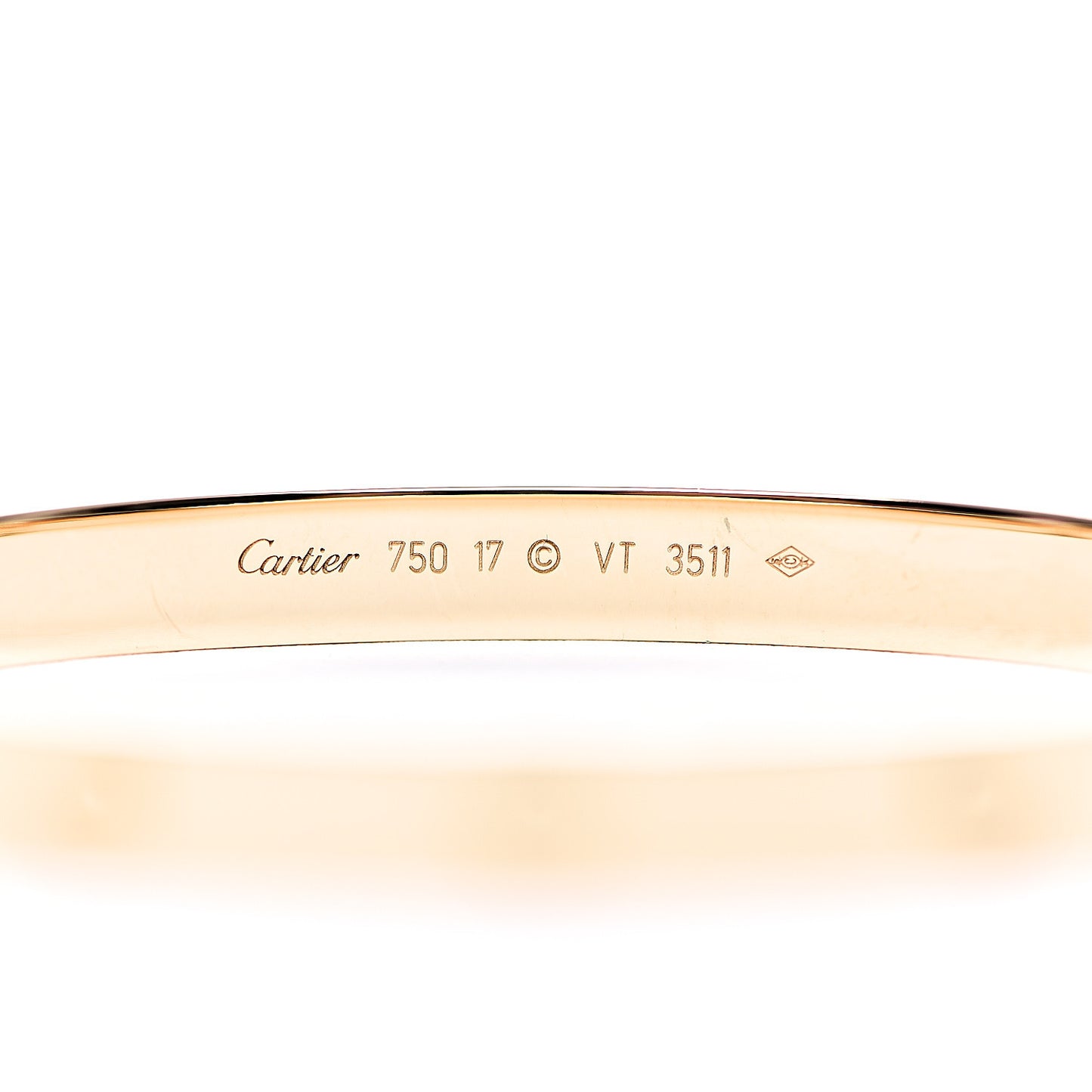 18K Yellow Gold LOVE Bracelet 17