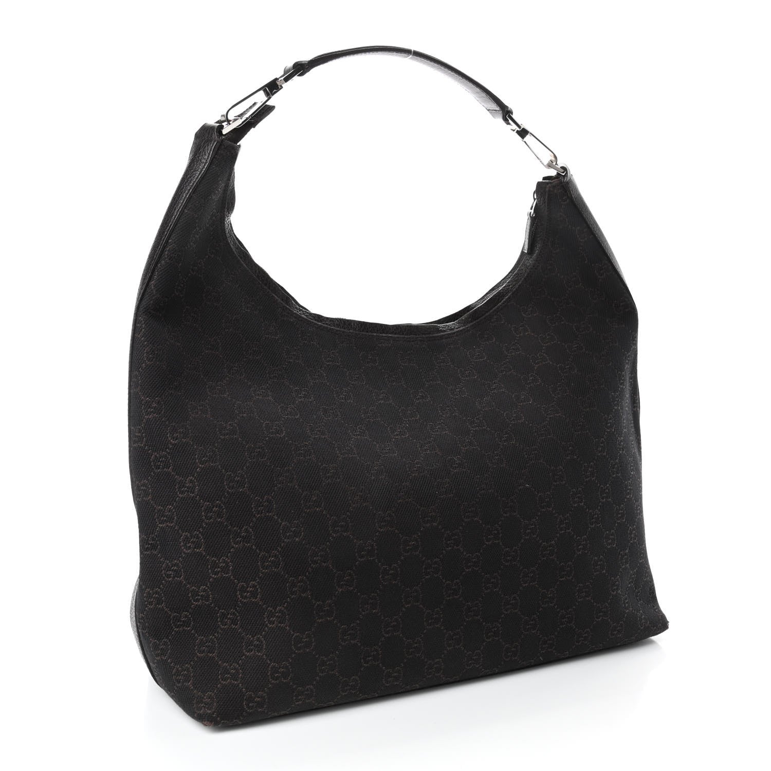 Gucci Denim Monogram Hobo Dark Brown 2 of 4