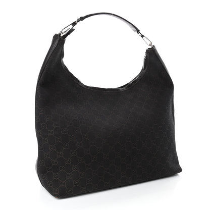 Gucci Denim Monogram Hobo Dark Brown 2 of 4
