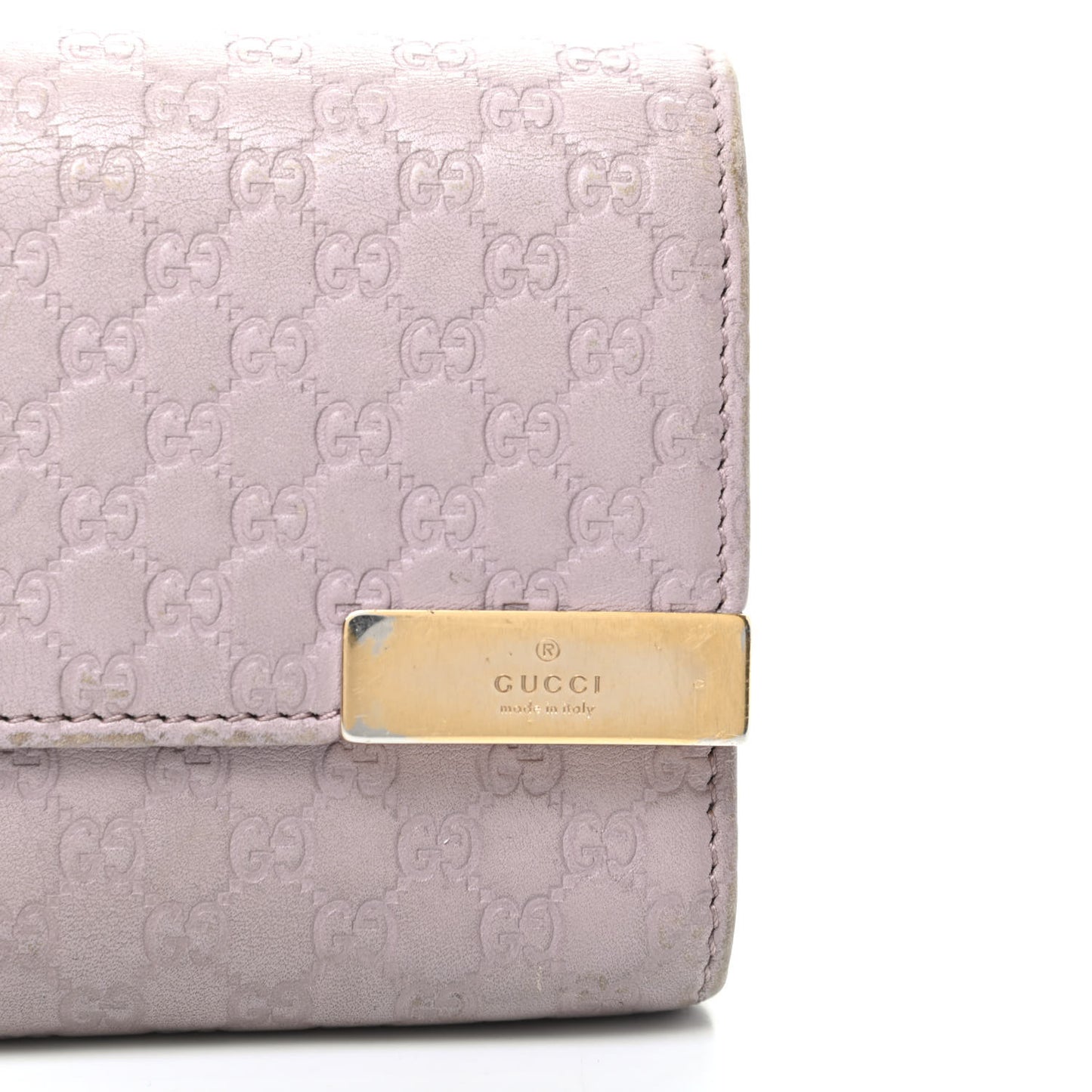 Soft Microguccissima Dice Chain Wallet Mauve