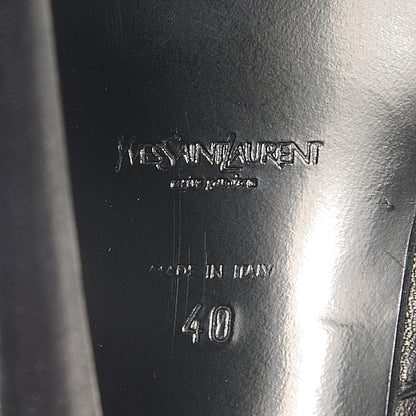 Saint Laurent SAINT LAURANT Calfskin Tribute Platform Knee High Boots 40 Black 7 of 8