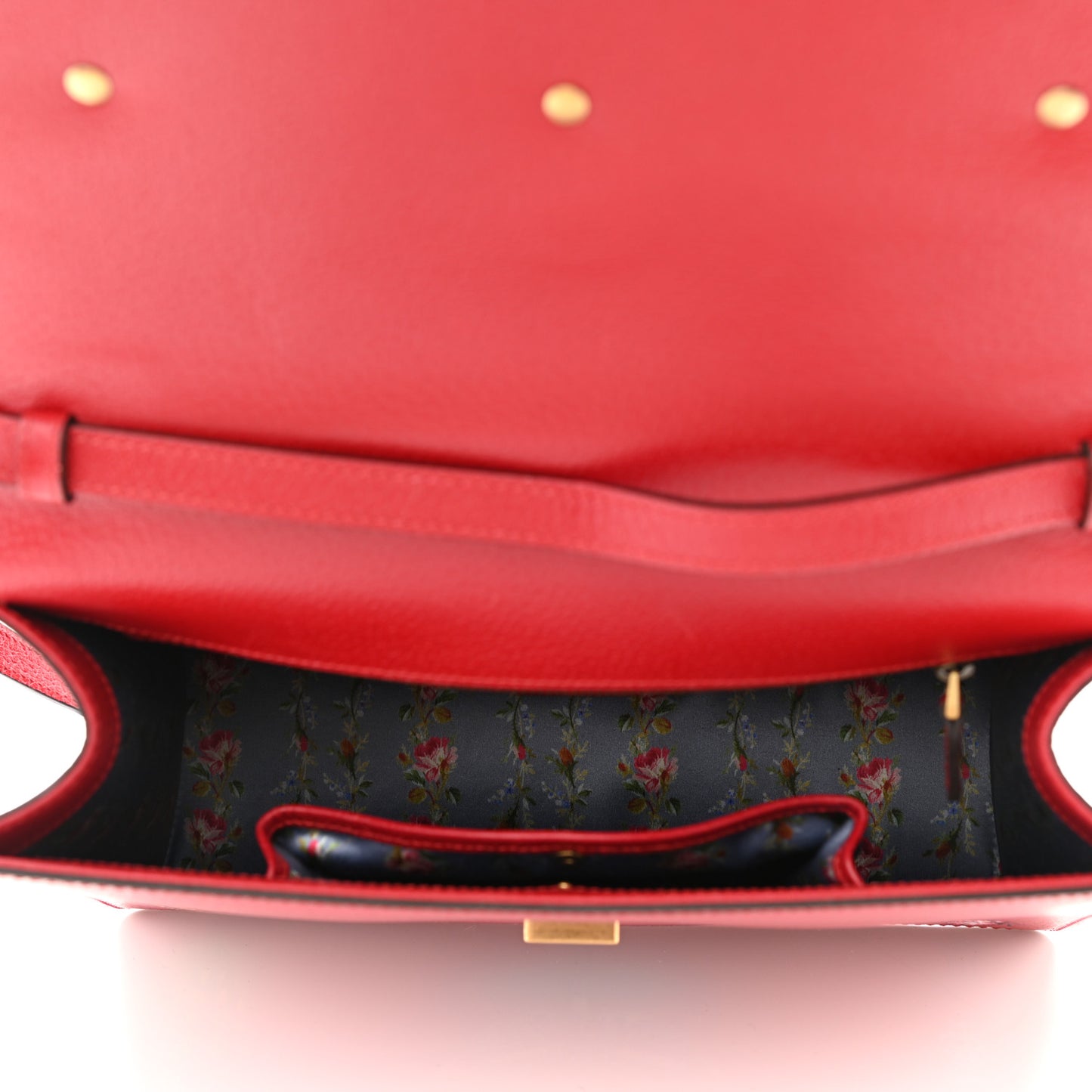 Calfskin Bamboo Web Medium Falena Moth Top Handle Bag Hibiscus Red