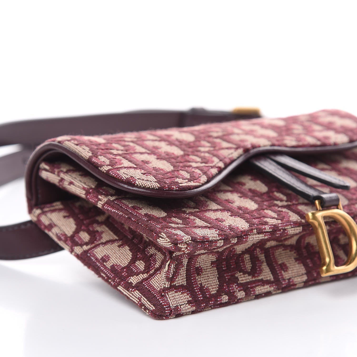 Christian Dior Oblique Saddle Belt Bag Bordeaux 8 of 11