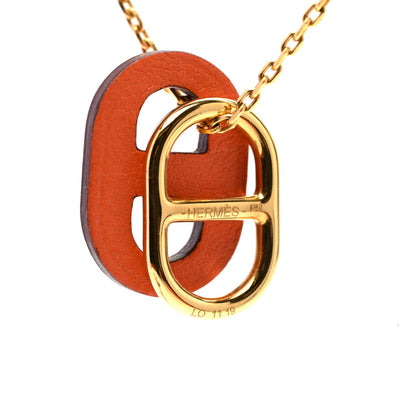 Hermes Swift O'Maillon Pendant Necklace Orange 6 of 8