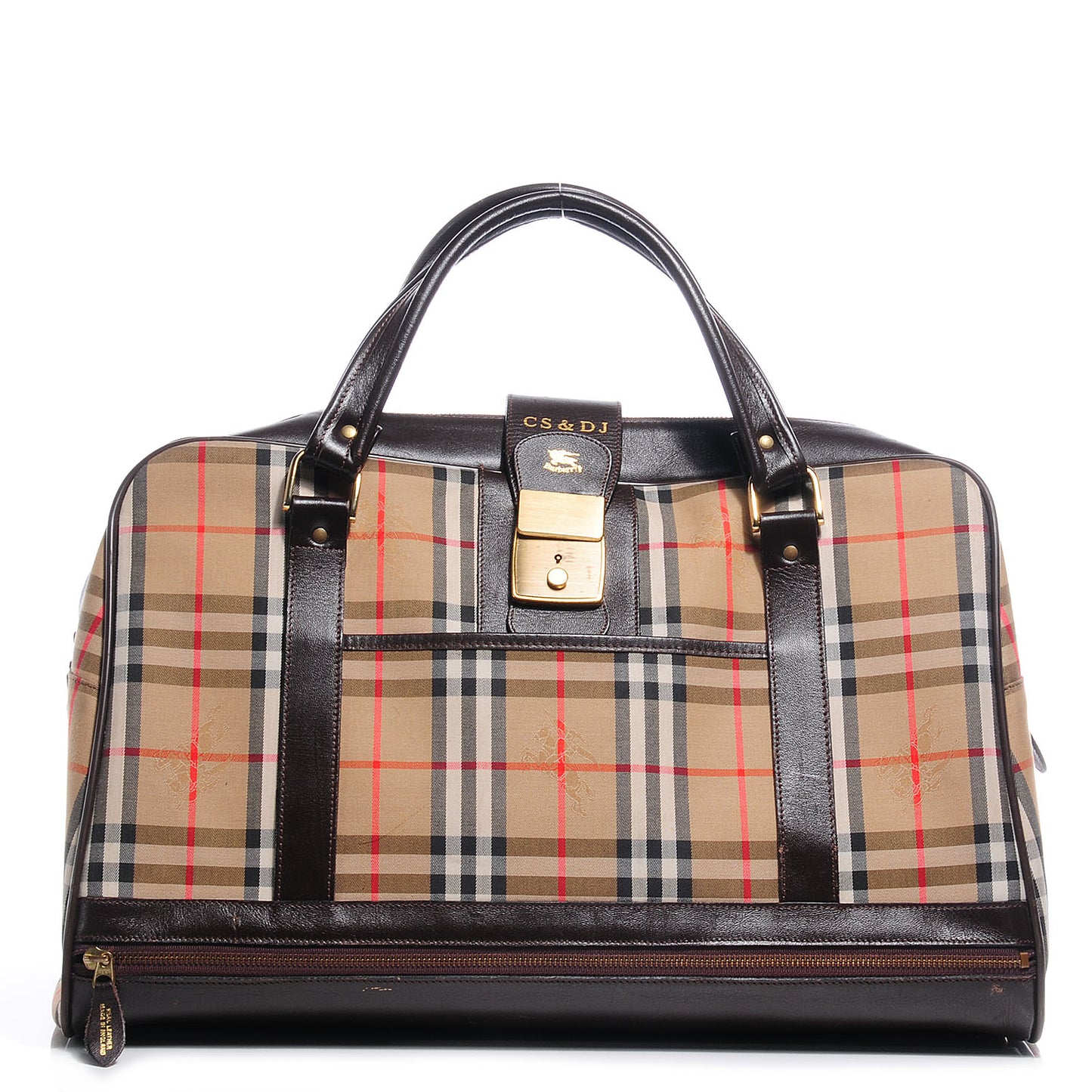 BURBERRYS Vintage Haymarket Check Carry On Travel Bag