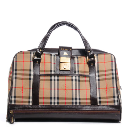 Burberry BURBERRYS Vintage Haymarket Check Carry On Travel Bag 1 of 9