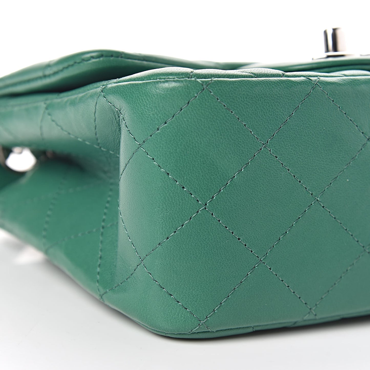 Lambskin Quilted Mini Square Flap Green