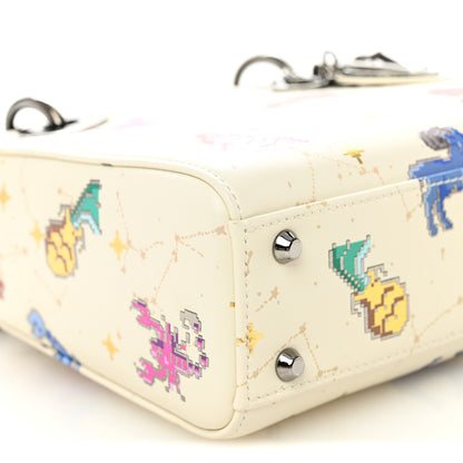 Christian Dior Calfskin Pixel Zodiac Mini Lady Dior White Multicolor 9 of 10