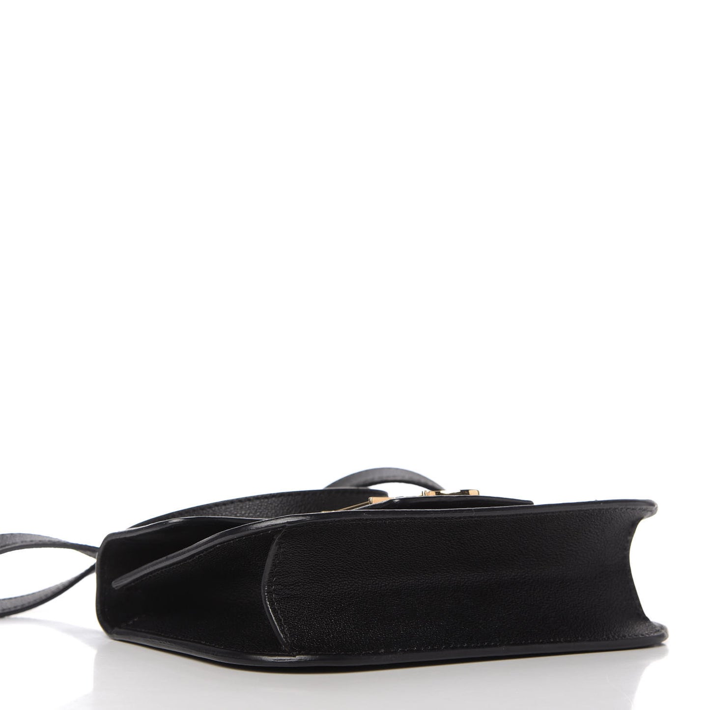Grained Calfskin Small Insignia Flap Black