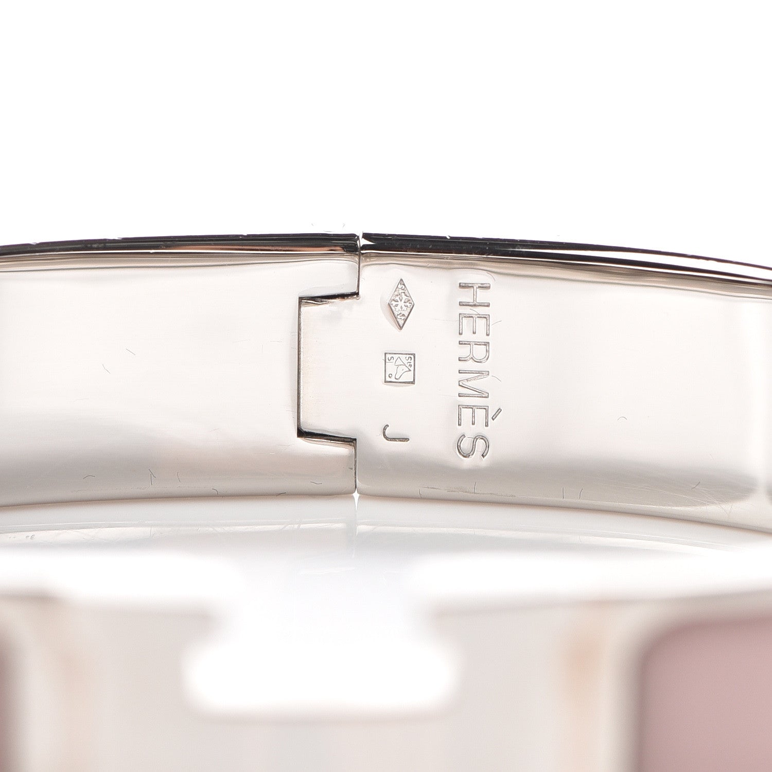 Hermes Enamel Narrow Clic Clac H Bracelet PM Rose Poudre 4 of 4