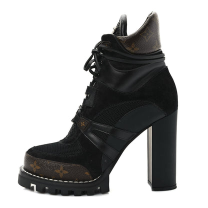 Louis Vuitton Suede Calfskin Monogram Star Trail Ankle Boots 40 Black 1 of 8
