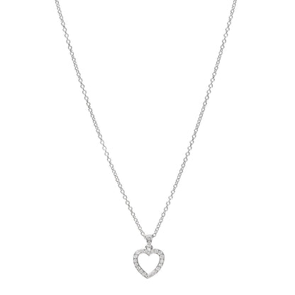 Tiffany Platinum Diamond Heart Drop Pendant Necklace 1 of 5