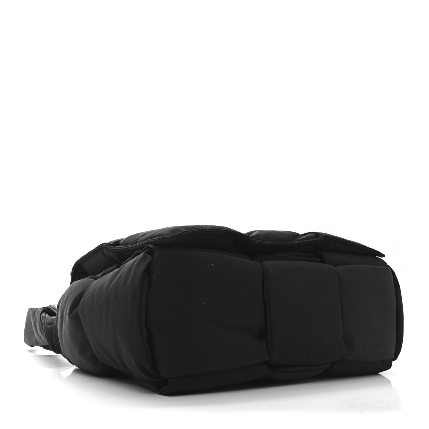 Nylon Intrecciato Padded Tech Maxi Cassette Bag Black