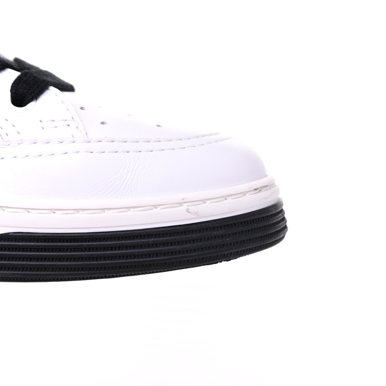 Chanel Calfskin Womens Logo High Top Sneakers 39 Black White 12 of 13