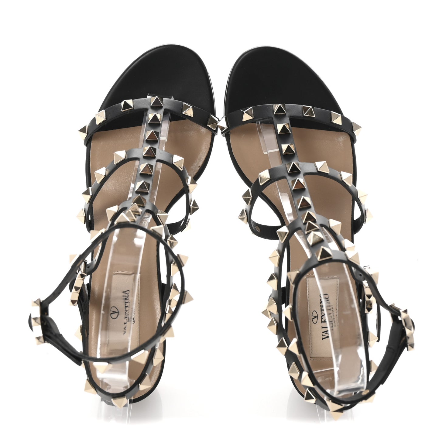 Calfskin Rockstud 60mm City Sandals 36 Black