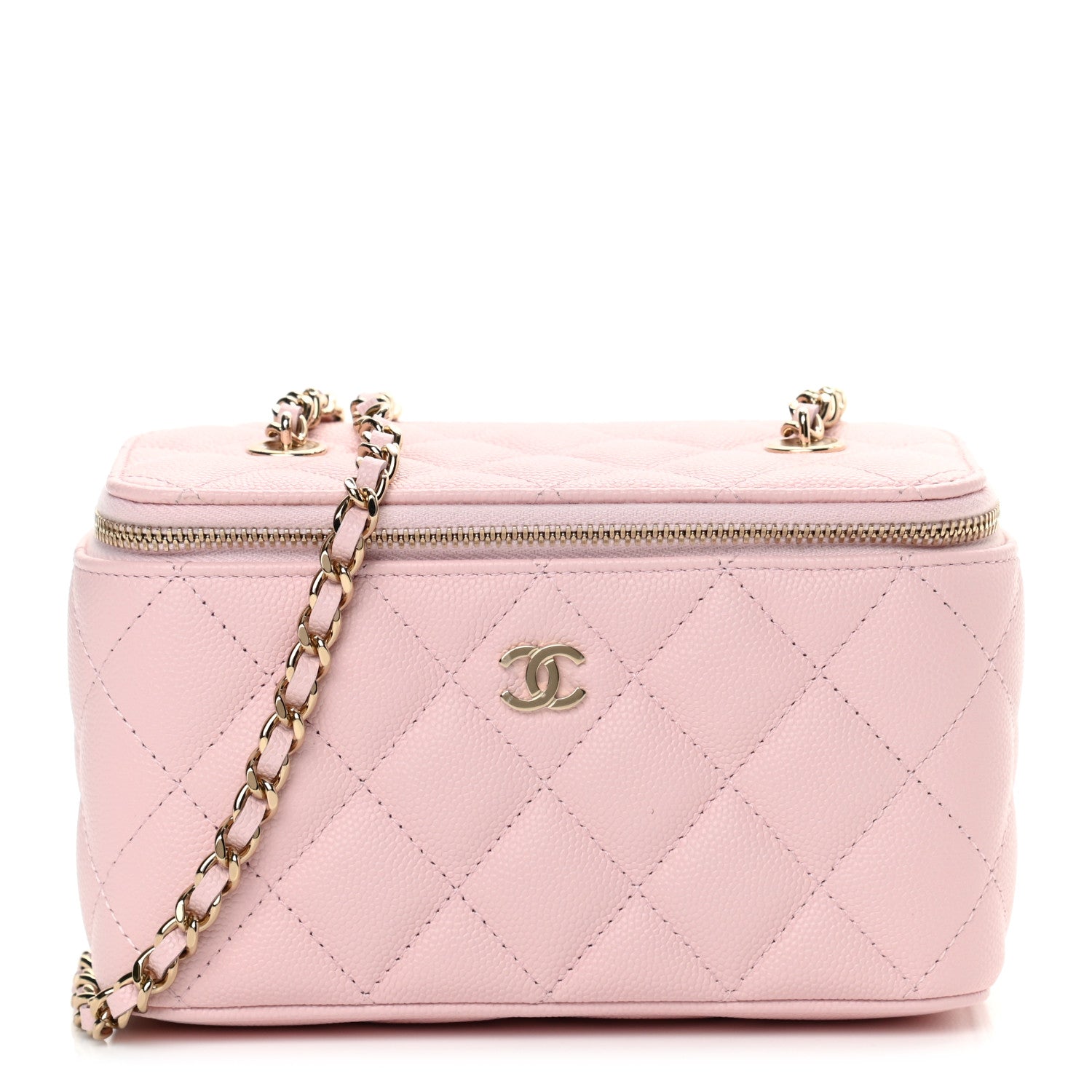 Chanel Caviar Quilted Small Vanity Case With Chain Light Pink 1 of 12
