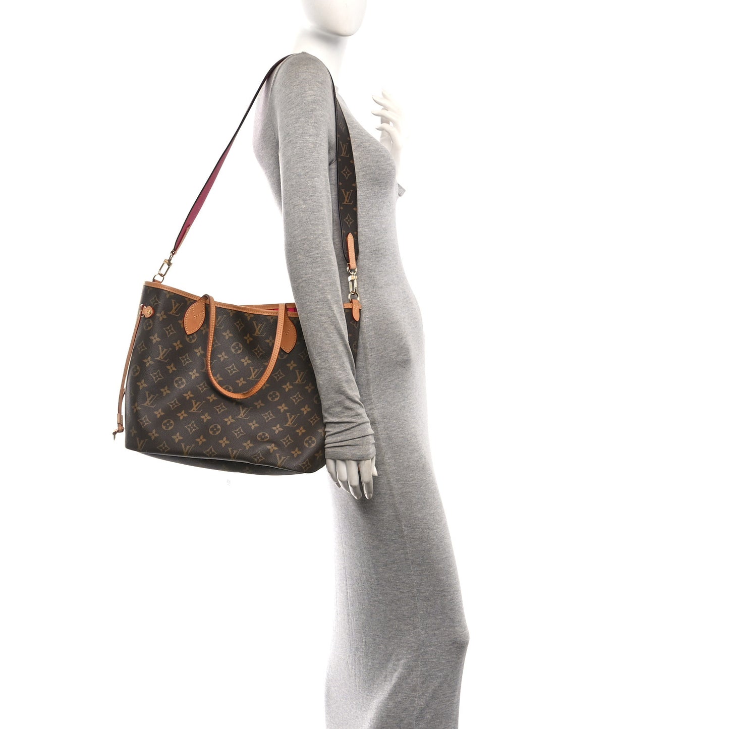 Monogram Inside Out Neverfull Bandouliere MM Rose Pondichery Rose Pondichery