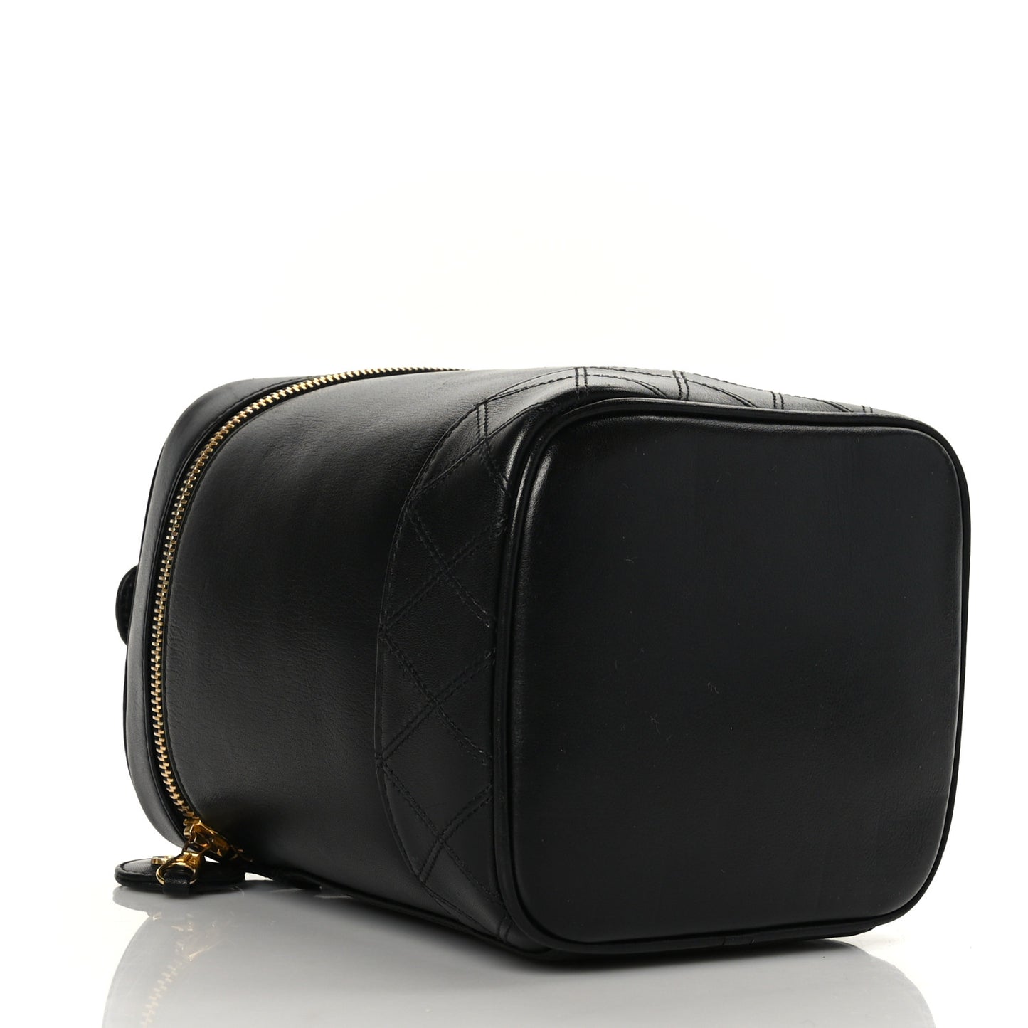 Lambskin Vanity Cosmetic Case Black