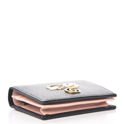 Gucci Calfskin GG Marmont Bow Card Case Black 4 of 9