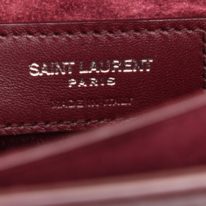 Saint Laurent Calfskin Crocodile Embossed Medium Monogram Sunset Rouge Legion 6 of 8
