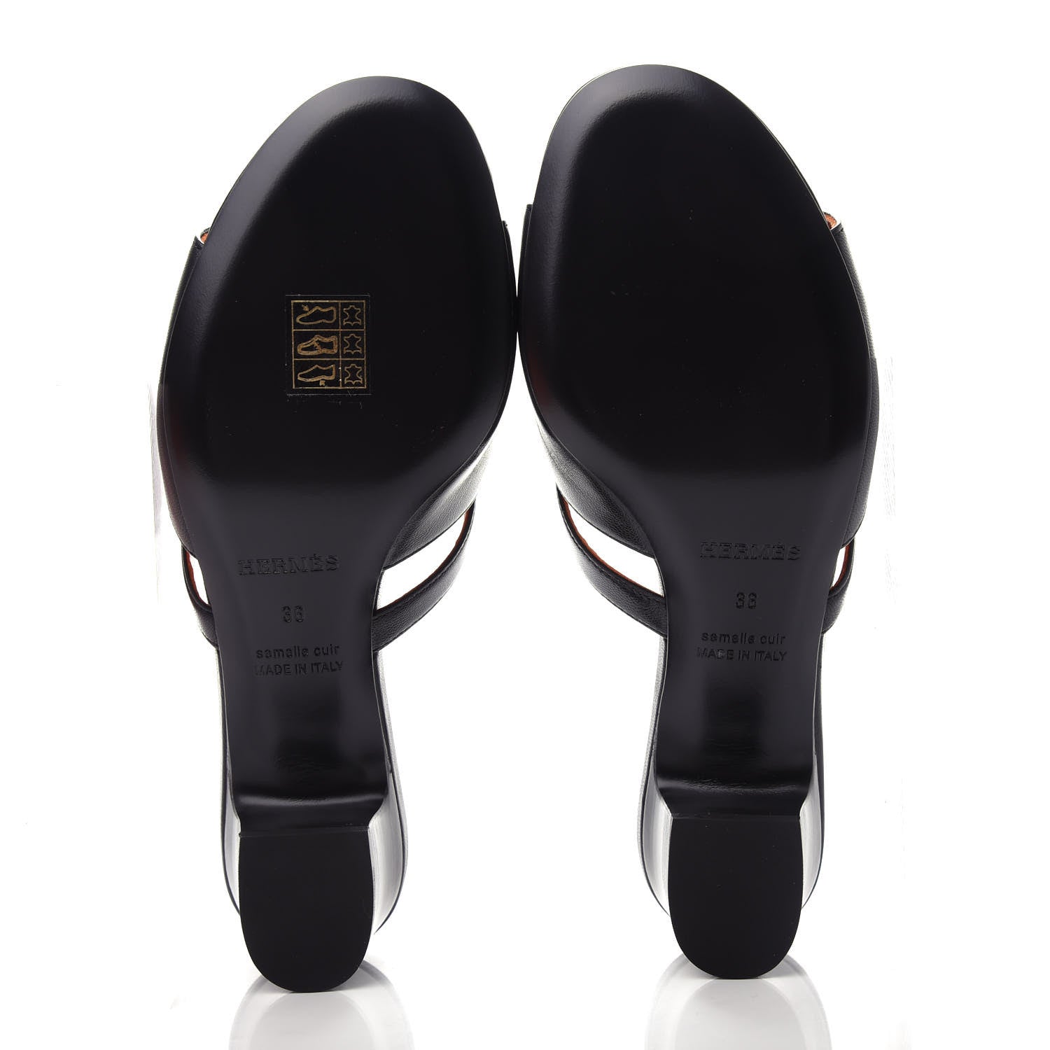 Hermes Goatskin Candy Sandals 36 Black 6 of 11
